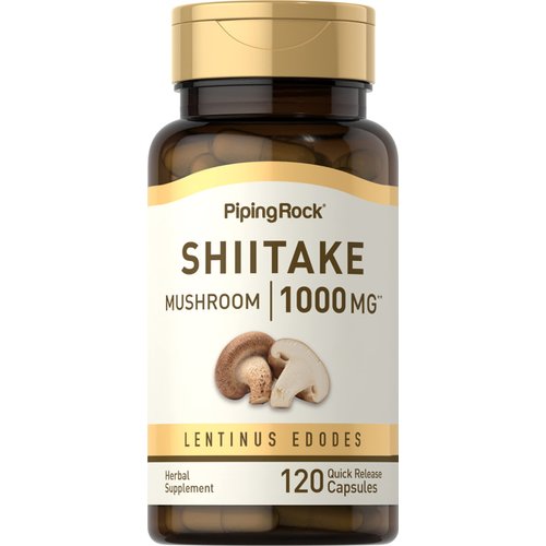 Piping Rock Shiitake Mushroom Extract | 1000 mg | 120 Capsules | Lentinus Edodes | Herbal Supplement | Non-GMO, Gluten Free