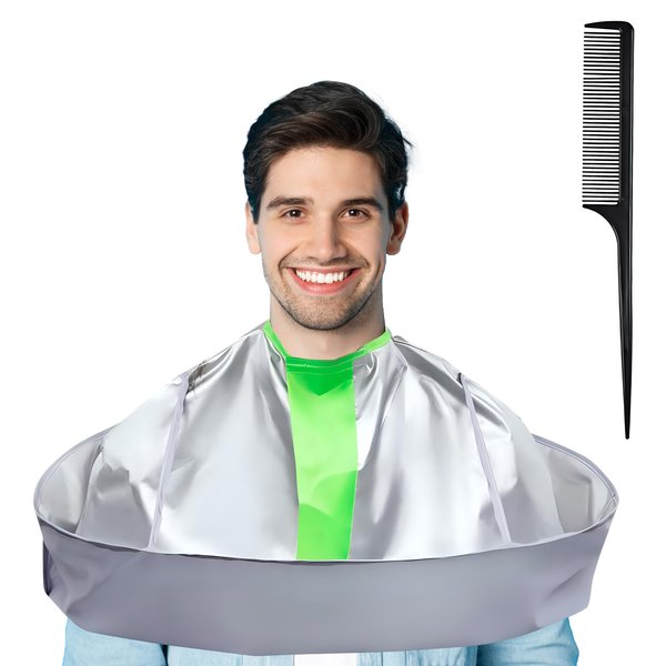 Wsevinn Hair Cutting Capes for Adults, Professional Haircut Cape Umbrella Waterproof Salon Barber Cape Hairdressing Apron, with 1PCS Black Comb