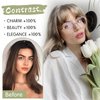 Gx Beauty Clip in Bangs 100% Human Hair Bangs Women Air Thinning Curtain Flat Fake Bangs Hair Clip Wispy Bangs Fringe with Temples Hairpieces for Daily Wear(Natural Black)