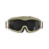 Lancer Tactical AERO 3mm Thick Dual Pane Lens Eye Protection Safety Goggle System ANSI Z87 1 Rated Industry Standard Panel Ventilated w/Anti-Scratch Shield Fully Adjustable (Tan/Clear)