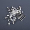 BERYUAN Crystal Rhinestone Pearls Wedding Hair Comb Birdal Rhinestone Pearls Headpiece Silver Gold Rose Gold Crystal Rhinestone Bridal Wedding Comb for Women (silver)