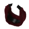 LONEEDY 5 Pack Glitter Wide Headbands for Women Hard Hair Band Velvet Fabric with Teeth for Girls Hair Accessories (5pcs Hollow-out Mix Color)