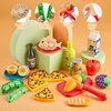 Kidsciety Pretend Play Kitchen Accessories, 52pc Kids Kitchen Playset with Play Food, Stainless Steel Cookware, Kitchen Toys Pots and Pans, Toddler Kitchen Set with Cuttable Toy Food, Boys Girls Gift