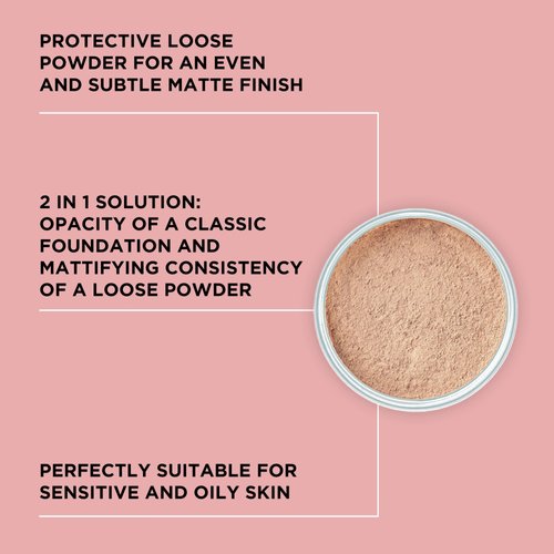 ARTDECO Mineral Powder Foundation - natural beige – loose setting powder for a smooth finish - medium coverage - perfect for sensitive & oily skin - makeup with zinc & magnesium - vegan-0.53 Oz