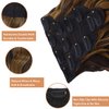 ELIO Clip in Hair Extensions, 20 Inch 6PCS Synthetic Long Thick Wavy Hair Clip Ins Extensions Double Weft Hairpieces Full Head For Women Extension 240g(8.47oz) (Balayage Dark Brown to Chestnut)