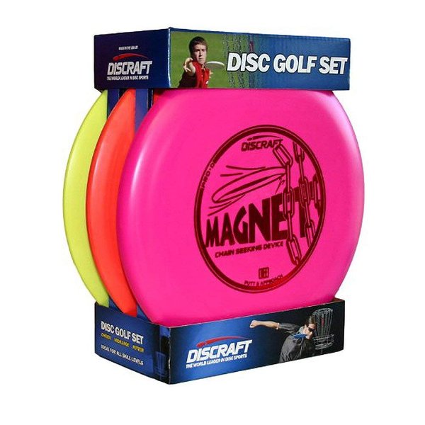 Discraft Starter Pack Beginner Disc Golf Set (3-Pack) 1 Driver, 1 Mid-Range, 1 Putter (Assorted colors)