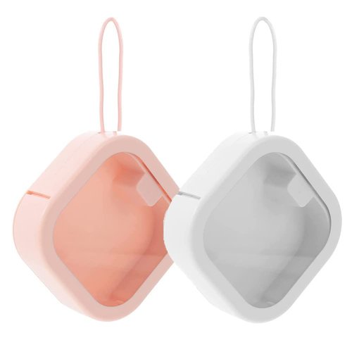 SPAKOWN Portable Hair Tie Holder Hair Tie Organizer Small Hair Accessories Storage Small Items Organizer for Girls Women (Pink+White 2 Pack)