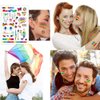 LGBT Rainbow Tattoos Set Gay Pride Temporary Tattoo Stickers with Colorful Butterfly Star Flowers Flag Design Body Art Fake Paint Water Transfer for Festival Parades or Party Celebrations(9 Sheets)