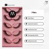 Cat Eye Lashes Mink Magnetic Eyelashes Natural Look 3D Curl Winged Natural Durable Makeup Realistic Self Adhesive Messy End Eye Elongated Thick False Eyelashes Soft Fake Lashe (5 Pairs Pack) (Style 5)