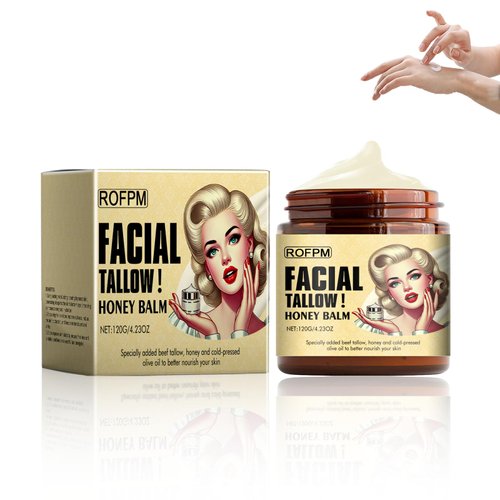 ROFPM Beef Tallow and Honey Balm Tallow Face Moisturizer Deeply Nourishes Tallow Moisturizing and Caring Cream for The Face and Body Nourished Skin