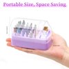 2 in 1 Nail Drill Bits Holder & Nail Drill Bits Cleaning Brush Case 30 Holes (Purple)