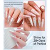 Moonlight White Chrome Nail Powder BISHENGYF - 1g Super Glossy Pearl Effect Chrome Nail Powder for Gel Nails Metallic Mermaid Pearl Nail Powder for Gel Polish Nail Art Decoration