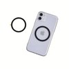 AUROX Metal Rings Sticker for Pop Socket Magnetic Grip, Metal Ring Adhesive Sticker Rings, Universal Magnetic Wireless Charger Conversion Kit for iPhone 16/15/14/13/12, Galaxy S23/S22, 2Pcs (Black)