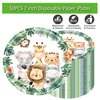 SHUYU 50pcs 7inch Zoo Animal Plates Jungle Animals Plates Party Supplies Party Tableware for Animals Birthday Party Decorations