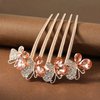 Xerling Rhinestone Butterfly Hair Comb Hair Accessories for Women Decorative Crystal Hair Side Comb Hair Piece for Bride Wedding Bridal Hair Jewelry (Champagne A)