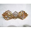 Gold or clear bow shaped crystal hair barrette clip bridal clip bridal barrette (Primary color: Clear)