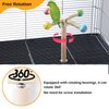 Bird Stand Perch Toy, Interactive Spinning Parakeet Toys, Wooden Exercise Wheel Parrot Toys, Enrichment Cockatiel Toys for Bird Cage, Bird Cage Accessories Perch Toy for Parakeets, Budgies, Lovebirds