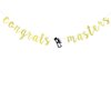 Gold Glitter Congrats Masters Banner - High School/College Graduate Congratulations Hanging Decorating-Congrats Grad Graduation Party Decorations Supplies