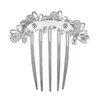 VOCOSTE Women Rhinestone Inlaid Flower Hair Comb Hairpin Hair Accessory Side Comb Clips Rhinestone Head Pieces Gray