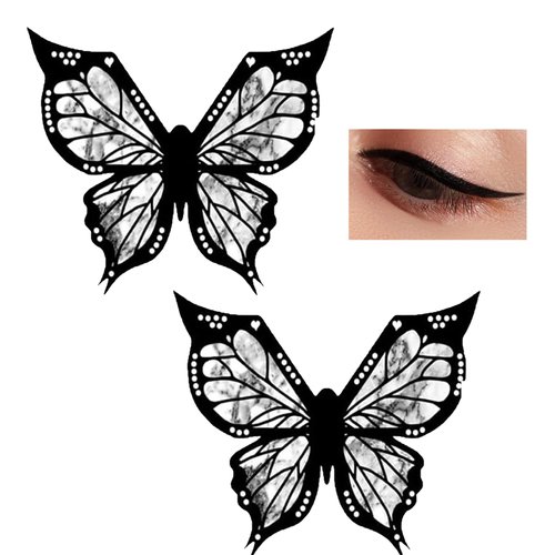 Kpeuuef 2 Pcs Butterfly Eyeliner Stencil,Eyeliner Stamp for Eyes Wing,Winged Eyeliner Makeup Tool,Butterfly Eyeliner Stamp,Reusable Flexible Eyeliner Applicators Tool