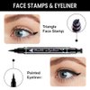 evpct 7Pcs Colored Winged Eyeliners Face Stamp Set, Black Brown Purple Blue Red Pink Green Stamps Eyeliner, Star Flowers Heart Moon Triangle Lightning Butterfly Colorful Eye Liners Stamp Makeup Kit 01