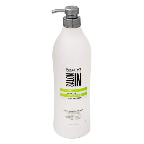 Recamier Professional Salon In +Pro Keratin Ultra Force Hair Conditioner 33.8oz - Acondicionador con Keratina para el Cabello Debil y Maltratado