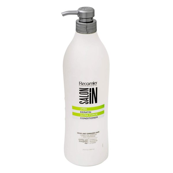 Recamier Professional Salon In +Pro Keratin Ultra Force Hair Conditioner 33.8oz - Acondicionador con Keratina para el Cabello Debil y Maltratado