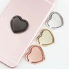 2 Packs Glossy Finish Love Heart Shaped Cell Phone Ring Holder Stand, 360 Degree Rotation Finger Ring Kickstand with Polished Metal Phone Grip (Rose Gold)