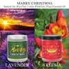 AMMORZEEF Lavender & Freesia Christmas Scented Candles for Home 2 Pack 14OZ Merry Christmas Tree Candles Set Winter Aromatherapy Lavender Candles for Christmas Gifts Burn Time 100h