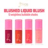 Juvia's Place Blushed Liquid Blush SoftTulip - Dewy Tint Cheeks Makeup Glow Pigment Effortless Beauty Long Lasting Cosmetics Soft Creamy Natural Buildable All Skin Color Light Flawless Finish Blend