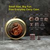 Haxtec Mini Dice Set with Keychain Dice Case 10mm Mini Metal DND Dice Antique Copper Metal Dice Set D&D Portable 7PCS Dice Set DND Gift Stocking Stuffers