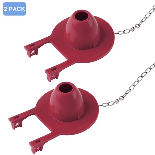 Hibbent 2 Pack 2-inch Universal Toilet Tank Flapper, Long Lasting All Rubber Seal Flapper Replacement Compatible with American Standard Water Saving, High Performance, Easy to Install- Red