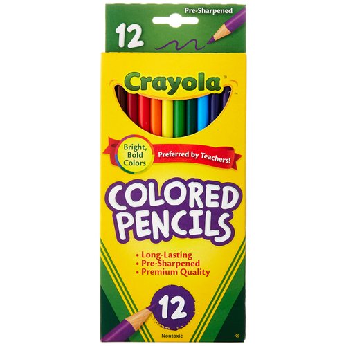 Crayola Long Colored Pencils, 12-Count, Pack of 12, Assorted Colors (4336949226)