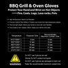 1472°F Extreme Heat Resistant Gloves for Grill BBQ, Oven Gloves for Cooking, Grilling, Baking, and Camping – Oven Mitts with Fingers for Kitchen, Smoker, Cast Iron, Fire Pit, Pizza, Fryer, Barbecue