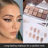 10Colors Rose Gold Brown Colorful Eyeshadow Makeup Palette,Matte Shimmer Korean Natural Neutral Hypoallergenic Eye Shadow Palettes Highly Pigmented Naturing-Looking Long Lasting Waterproof Blendable