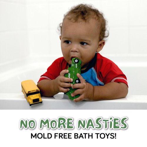 SplashEZ Mold Free Bath Toys for Babies & Toddlers, No Hole Bath Toys, Non Squirting Bath Toys No Mold for Tub, Beach, Pool, Safe, Fun Infant Baby Bath Toys No Holes 0 1 3 6 12 18 Months, 3