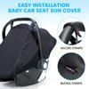 Orzbow Universal Baby Car Seat Sun Shade, Infant Car Seat Sun and Sleep Shade Cover with Storage Bag, Breathable and Blocks UP to 99% of The Sun's Rays(UPF 50+), Protects Babies from Sun's Rays(Black)