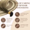GOO GOO U Tip Hair Extensions Real Human Hair, 22inch 50g 50S, Hot Fusion U Tip Hair Extensions, Invisible Remy Hair Extensions, 3/8/613 Balayage Walnut Brown to Ash Brown and Bleach Blonde