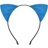 Cat Ears Headband for Women Girls - Cute Sparkle Glitter Hairband Halloween Cosplay Cat Costume Hair Accessories for Adult Kids Birthday Daily Wear Blue