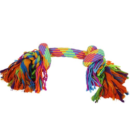 Multipet Nuts for Knots Quattro Knot 18.5 Inches Rope Bone Dog Toy (Assorted Color, 1 Pack)