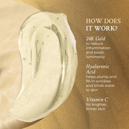 PRAI Beauty 24K Gold Caviar Wrinkle Repair Serum for Face, Anti-Aging Serum with Hyaluronic Acid, Vitamin C, 1.7 Oz