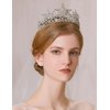 JWICOS Silver Shining Star Princess Tiara Crown for Women and Brides Bridal Hair Accessories for Engagement Wedding Prom Pageant