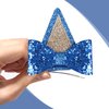 IKUHRMO Blue Ears Hair Clips, 1 Pair Glitter Hair Barrettes for Toddler Girls Birthday Decorations Halloween Costume Cosplay Accessories Party Supplies (Blue)