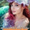 Yeweian White Face Body Glitter, Singer Concerts Music Festival Rave Accessories, Mermaid Face Glitter Gel, Sparkling Holographic Chunky Glitter for Lip Eye Hair Body Glitter Makeup, 50ML(06 White)