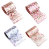 SILPECWEE 10 Rolls Starry Sky Nail Art Foil Sticker Colorful Flower Rose Nail Transfer Decals Manicure Accessories (1.57inches×39.4inches)