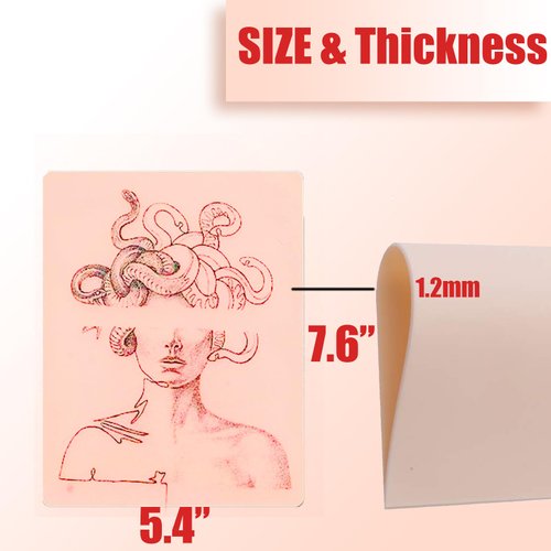 SOTICA Tattoo Fake Skin Practice Kit - 8PCS Tattoo Practice Skins and 15PCS Tattoo Transfer Paper Tattoo Skin Fake Skin Tattoo Stencil Paper Kit for Tattoo Supplies (all 23pcs)