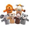 JOYIN 6Pcs Kids Hand Puppet Set with Working Mouth, Toddler Animal Plush Toy Includes Elephant, Giraffe, Lion, Bear, Raccoon and Monkey for Show Theater, Birthday Gifts
