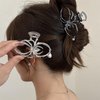 2 Pcs Spider Hair Clips Metal Claw Clips Black Silver Hollow Design Women Gothic Halloween Party Strong Hold Hair Accessories