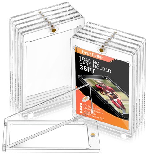 10 Pack - Magnetic Card Holder, 35PT Magnetic Trading Card Holder, Baseball Card Holder, Hard Acrylic Card Cases, Card Protector for Game Baseball Sports Card, Fit for Standard Card