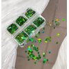 6 Grids 3D Heart Nail Glitter Sequins St. Patrick's Day Nail Art Stickers Decals Green Clover Flakes Acrylic Nails Design Supply Nail Sparkle Glitter for Nail Art Decoration